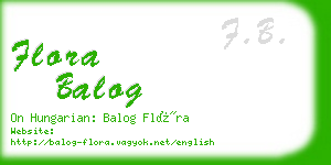 flora balog business card